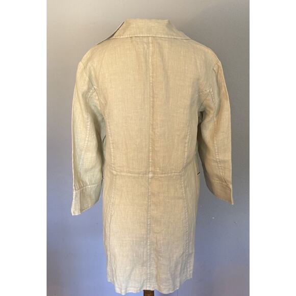 Soft Surroundings Eza Jacket Sz S NWT Beige Linen Notch Collar Lagenlook Boho - Picture 6 of 16